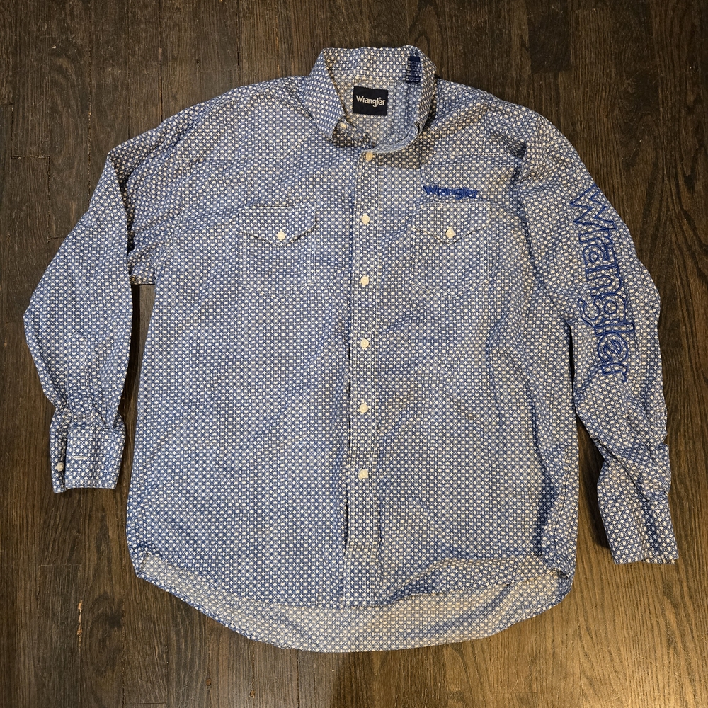 Vintage Wrangler Rancher Blue Men's Shirt